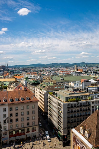 Vienna Austria June 13 2023 View of Vienna from the observation deck of St Stephen's Cathedral