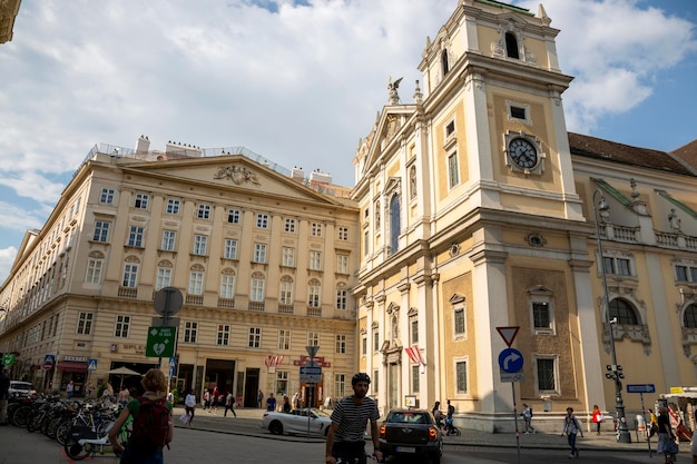 Vienna Austria June 16 2023 View of the Schottenkirche and the building