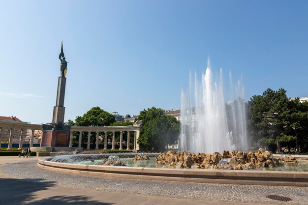 Vienna Austria June 19 2023 Monument to the Heroes of the Red Army in Vienna on Schwarzenberg Square