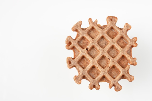 Viennese waffle homemade pastry isolate on white background copy space
