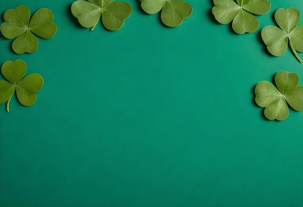 vier blad klaver op een groene achtergrond