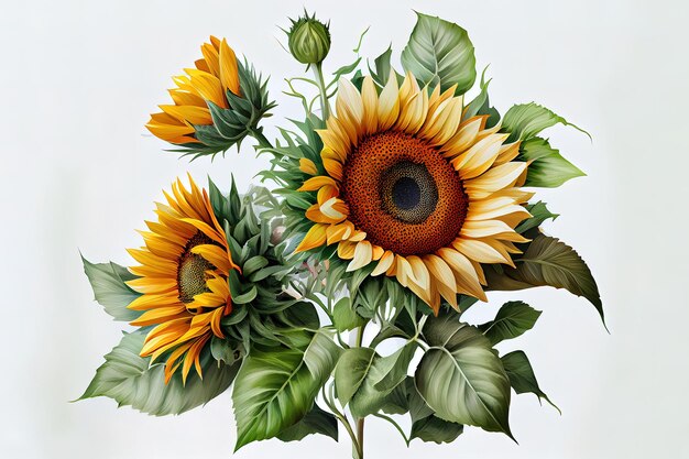 Vier de warmte van zonnebloemen Generatieve Ai