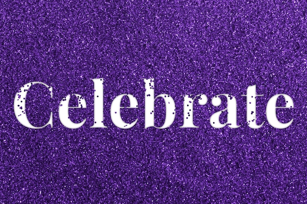 Vier glinsterende paarse tekst typografie png woord