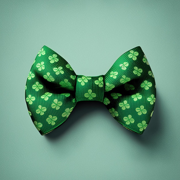 Vier St. Patrick's Day in stijl met deze groene shamrock vlinderdas, geïsoleerd bladpatroon