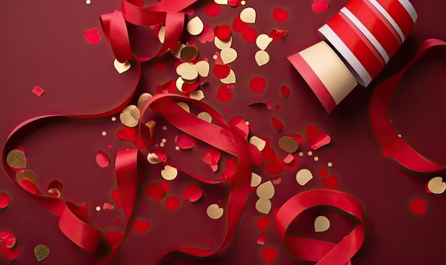 Vier Valentijnsdag met confetti en streamers Creëren met behulp van generatieve AI-tools
