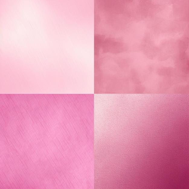 Vier verschillende roze achtergronden, waaronder een met de tekst 'roze'