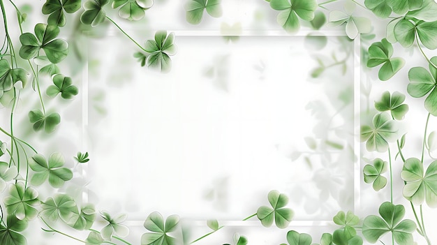 vierbladige groene klaver en shamrock Saint Patrick's achtergrond
