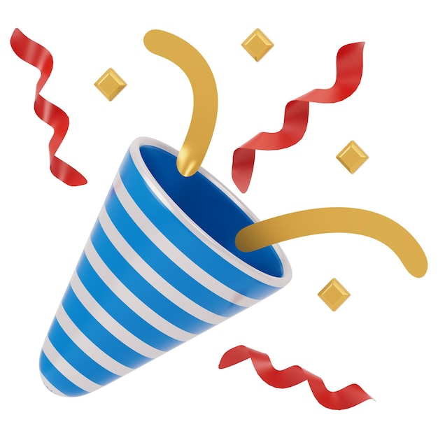 Viering van het jaar 3D Icon Illustratie