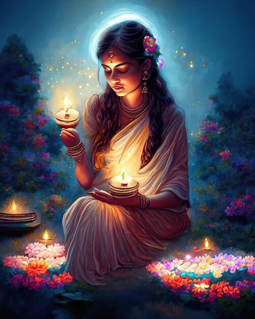 viering van licht en goedheid diwali Indiaans oud festival