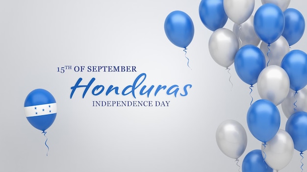 Vieringsbanner met ballonnen in de vlagkleuren van Honduras.