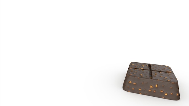 Vierkante chocolade geïsoleerd op een witte achtergrond