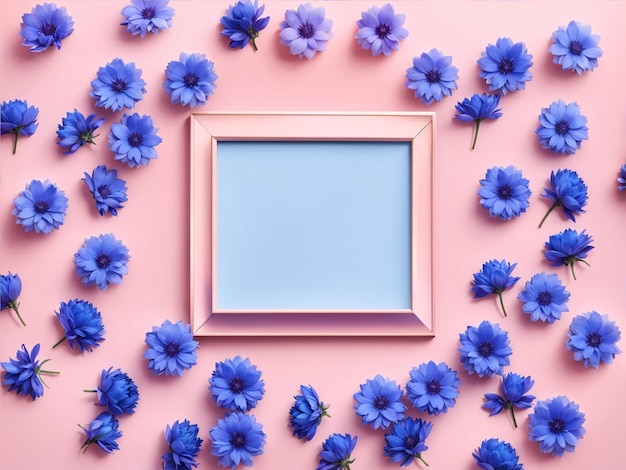 Foto vierkante frame met blauw