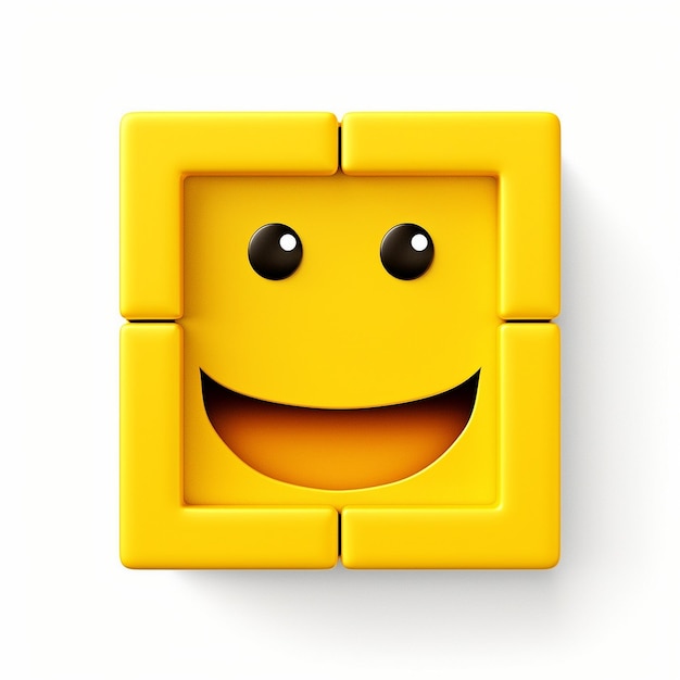 vierkante gezicht emoji gele grote glimlach