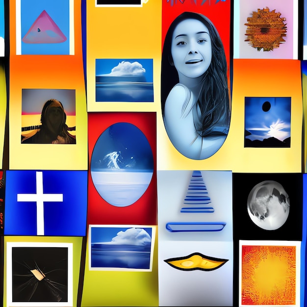 Vierkanten die een kunstcollage vormen Creatieve collage