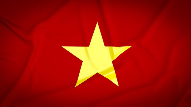 Photo the vietnam flag on business background 3d rendering