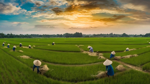 베트남 은 북서부 베트남에서 수확을 준비합니다.
