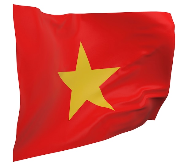 Vietnam vlag geïsoleerd. Zwaaiende banner. Nationale vlag van Vietnam