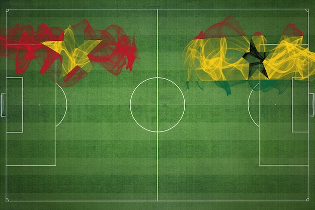 Vietnam vs ghana soccer match national colors national flags soccer field football game competition concept copy space