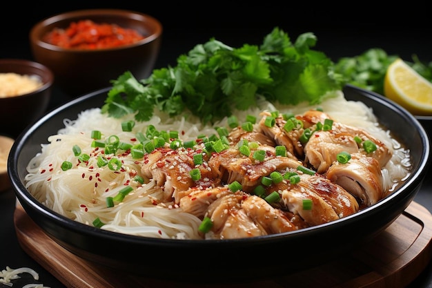 Photo vietnamese chicken rice vermicelli soup