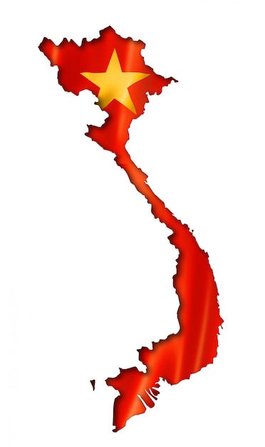 Photo vietnamese flag map