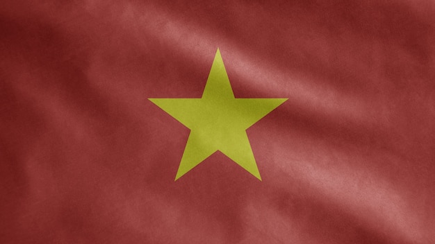 Vietnamese flag waving in the wind