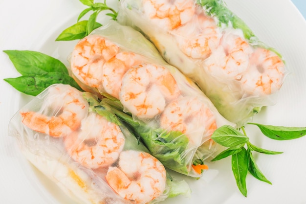 Вьетнамская едаFresh Spring Roll с креветками