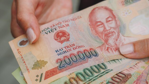 Photo vietnamese money close up view