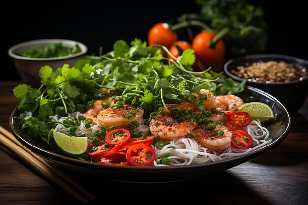 写真 vietnamese seafood pho soup