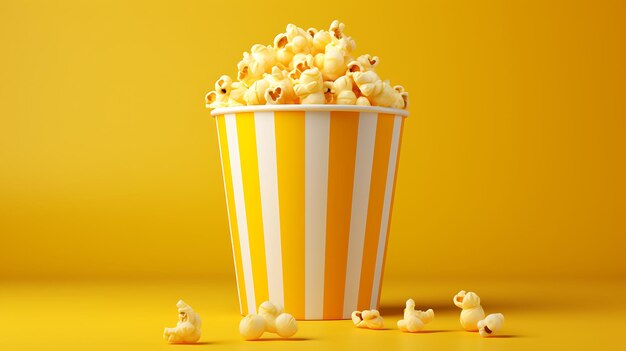 View of 3d cup of cinema popcorn