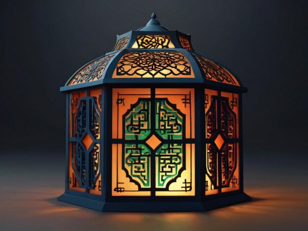 View of 3d islamic big lantern