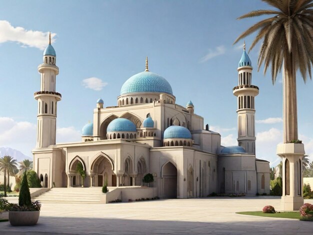 View of 3d islamic mosque