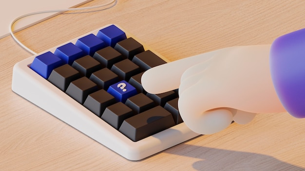 Photo view of 3d keyboard buttons