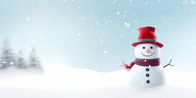 Photo view of 3d snowman background