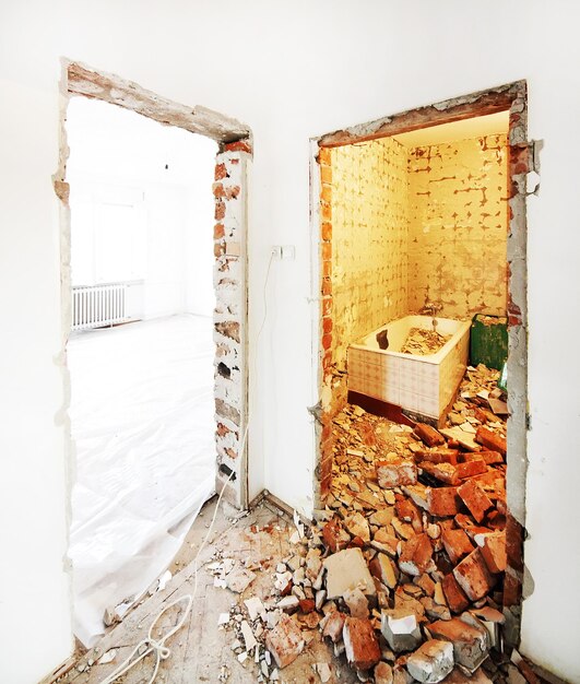 Photo view of abandoned bathroom