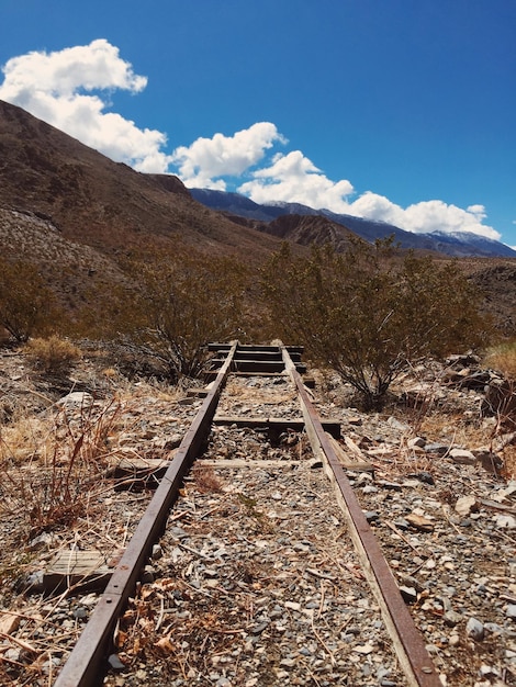 Foto vista di una pista ferroviaria abbandonata