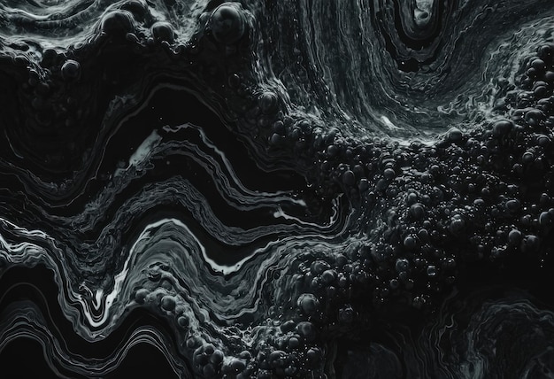 View of abstract fluid in monochrome palette ai generative