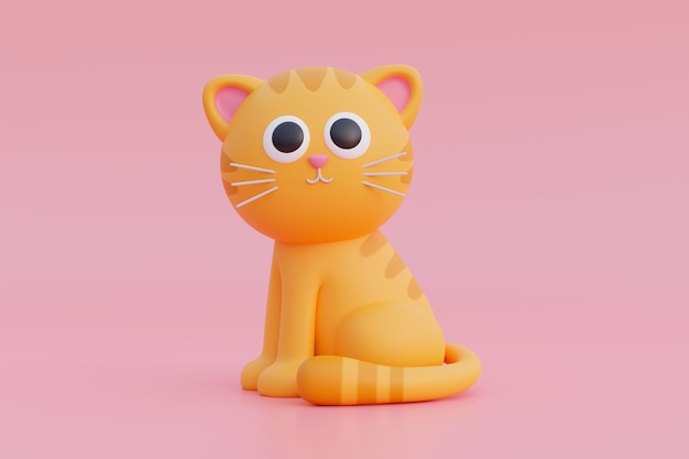 View of adorable 3d cat