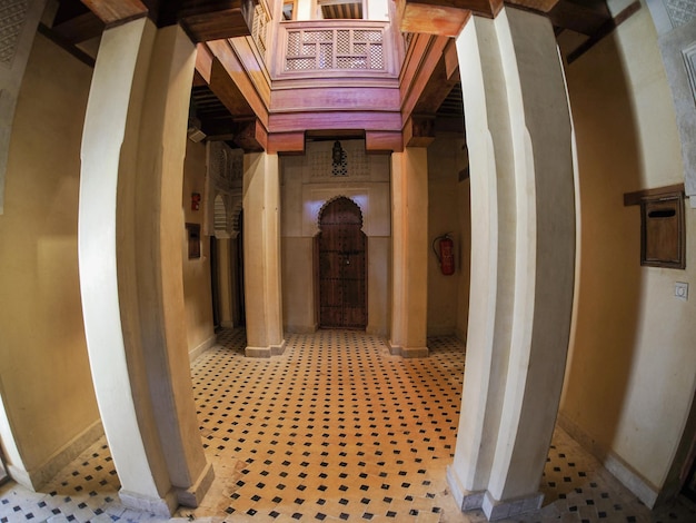 View of the Al-Attarine Madrasa in Fes, Morocco