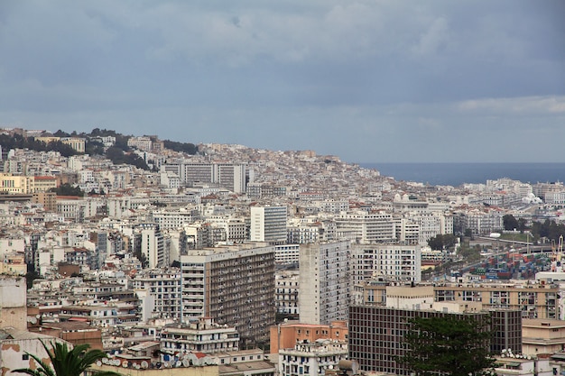 View on Algeria city in Africa on the Mediterranean sea