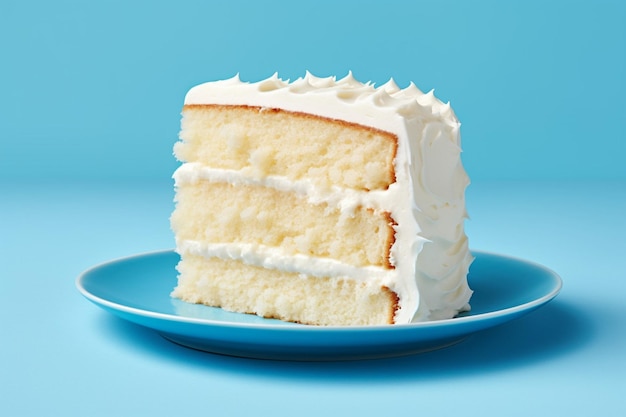 Photo view of an almond and vanilla cake on a white wall