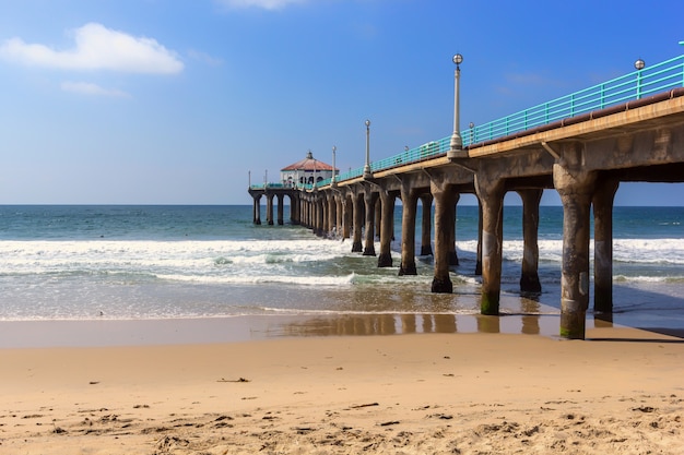 View along the pier at Manhattan beach, California