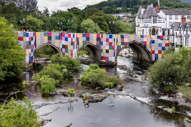 View along the River Dee in LLangollen, Wales