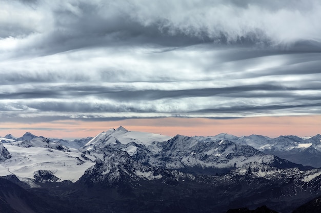 View of the Alps from Monte Bianco