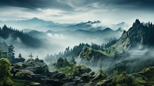 Photo view alpspitz bavarian wetterstein mountains fog hd background wallpaper desktop wallpaper