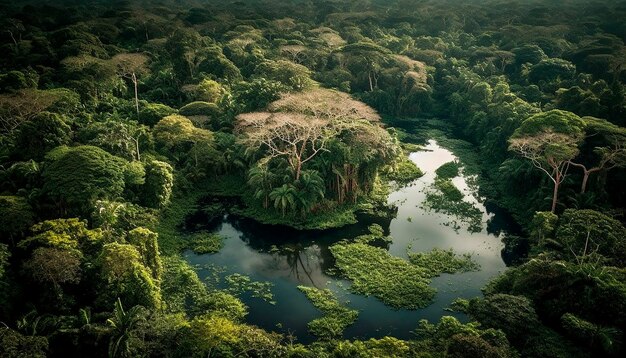 Foto una vista della foresta pluviale amazzonica dall'aria