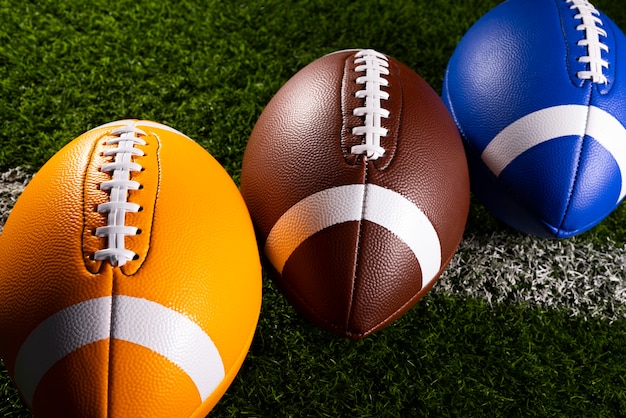 Photo view of american footballs