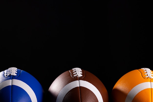 Photo view of american footballs