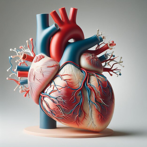 View of anatomic isolated heart model