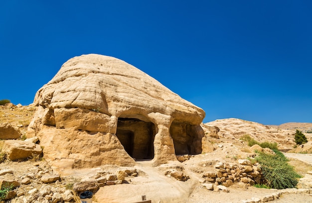 View of ancient tombs at Petra - Jordan