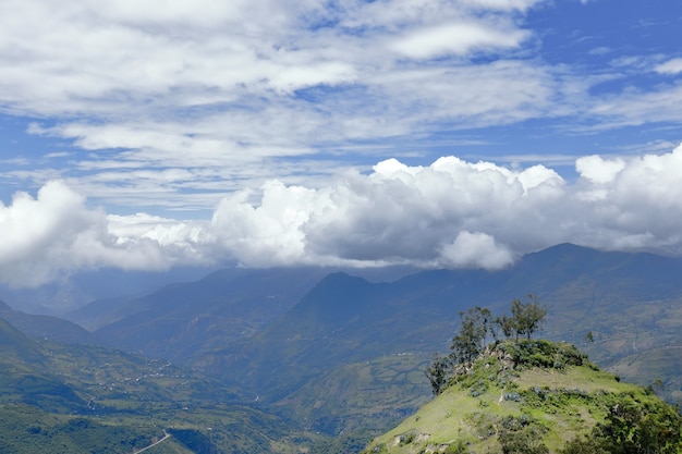 View over the Andean mountains